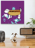 Insecure Wiener Dog 48"X48" Limited Edition Framed Canvas Art (of 10)