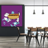 Insecure Wiener Dog 48"X48" Limited Edition Framed Canvas Art (of 10)