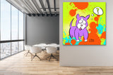 Who Dat Dog? 48"X48" Limited Edition Framed Canvas Art (of 10)