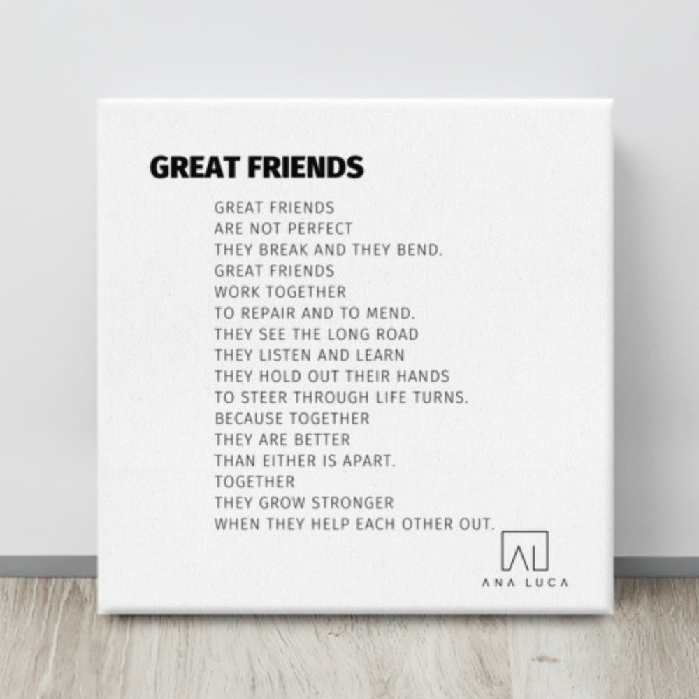 Great Friends 12"X12" Open Edition Canvas Art