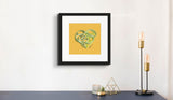 Peridot Green (on Yellow) 12"X12" Open Edition Print
