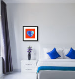 Sapphire Blue (on Orange) 12"X12" Open Edition Print