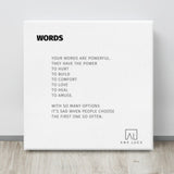 Words 12"X12" Open Edition Canvas Art