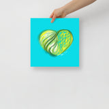 Emerald Green (on Blue) 12"X12" Open Edition Print