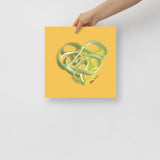 Peridot Green (on Yellow) 12"X12" Open Edition Print