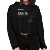 'Women' Women's Cropped Hoodie by Ana Luca