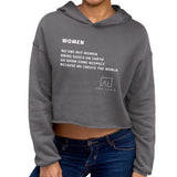 'Women' Women's Cropped Hoodie by Ana Luca