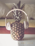 Pineapple Listening To Music Art by Ana Luca