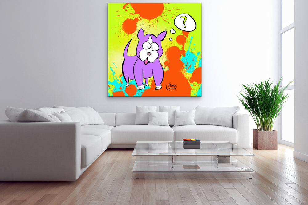 Who Dat Dog? 48"X48" Limited Edition Framed Canvas Art (of 10)