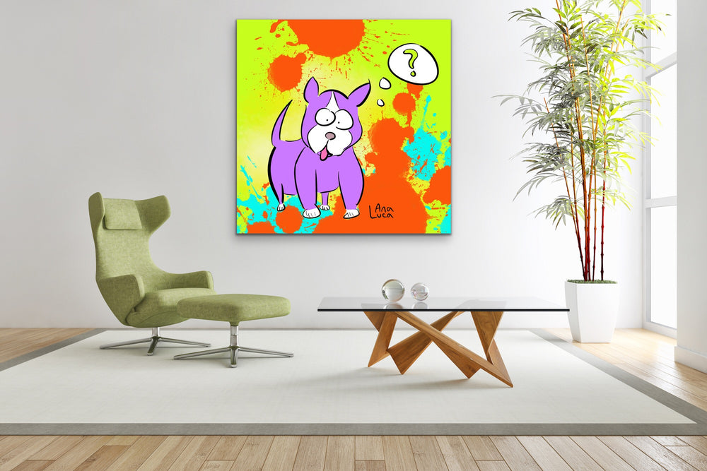 Who Dat Dog? 48"X48" Limited Edition Framed Canvas Art (of 10)
