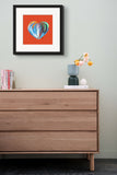 Aquamarine Blue  (on Orange) 12"X12" Open Edition Print