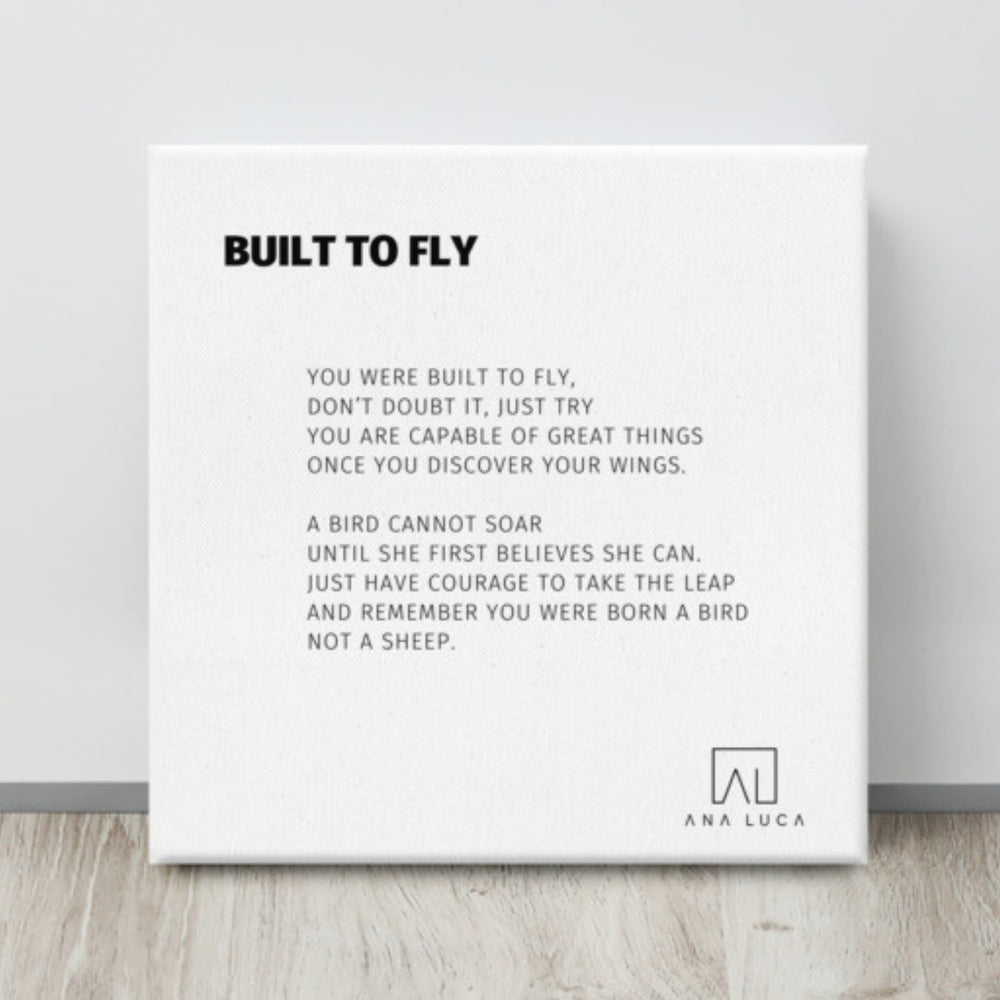 Built To Fly 12"X12" Open Edition Canvas Art