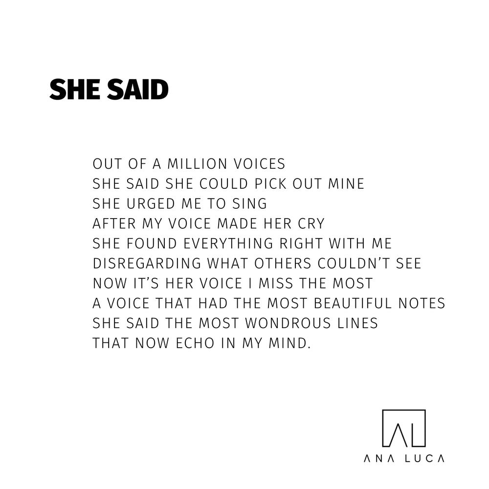 She Said Poetry by Ana Luca
