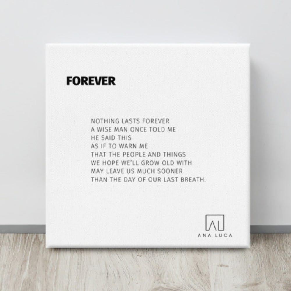 Forever 12"X12" Open Edition Canvas Art