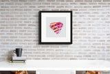 Garnet Red (on White) 12"X12" Open Edition Print