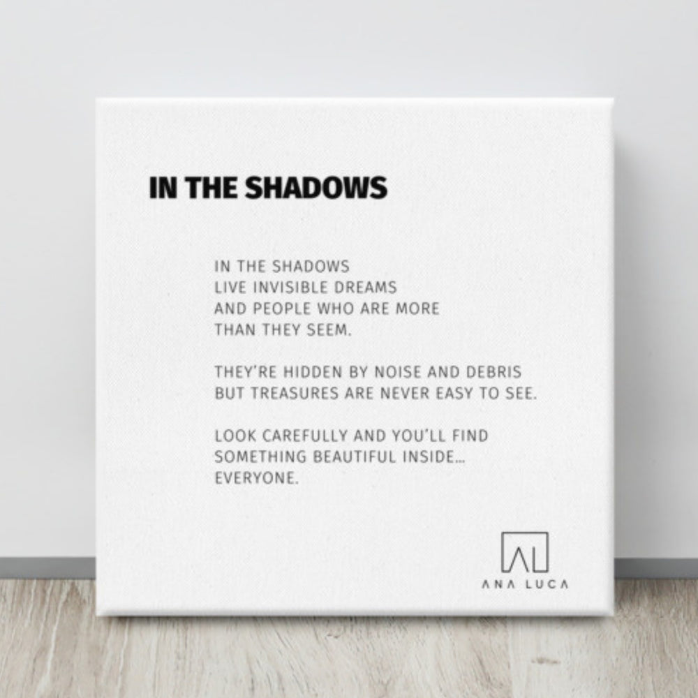 In The Shadows 12"X12" Open Edition Canvas Art