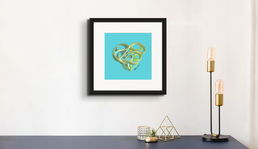 Peridot Green (on Blue) 12"X12" Open Edition Print