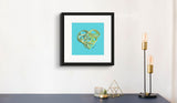 Peridot Green (on Blue) 12"X12" Open Edition Print