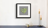 Peridot Green (on Silver) 12"X12" Open Edition Print