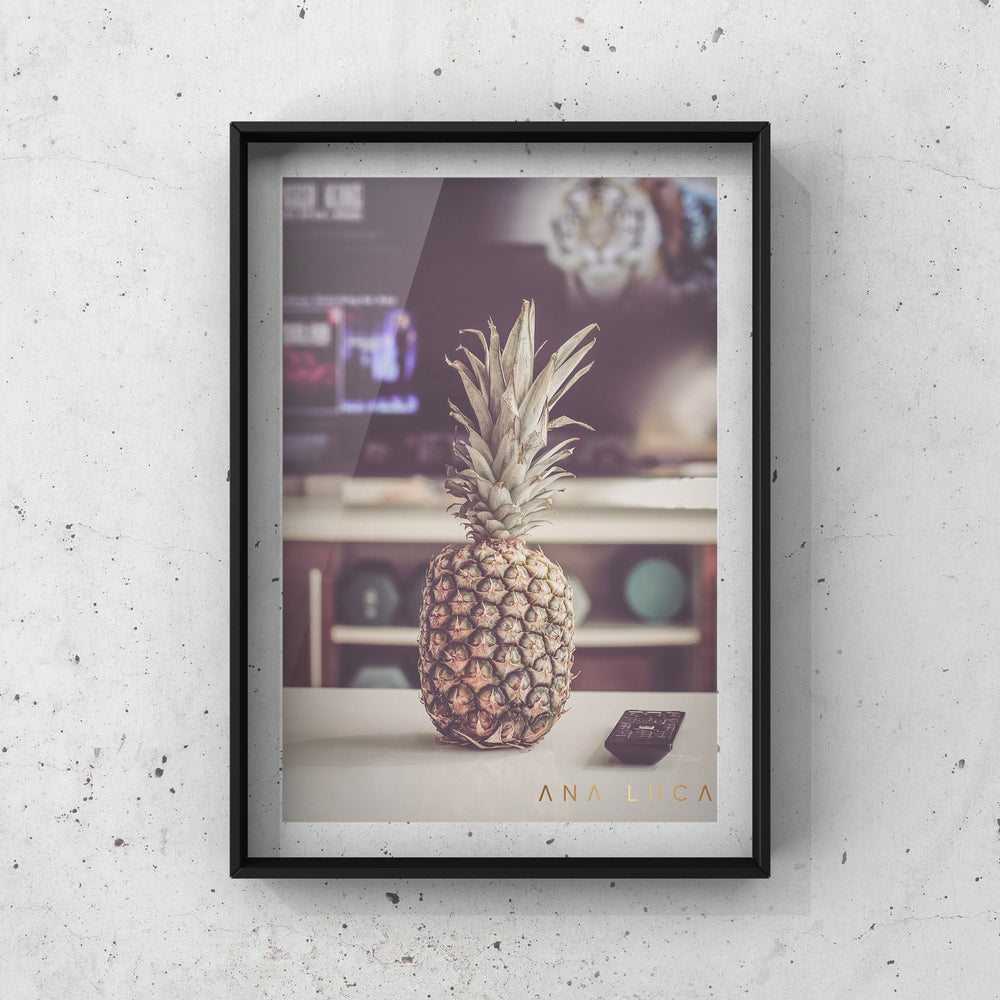 Pineapple Watching TV Art by Ana Luca