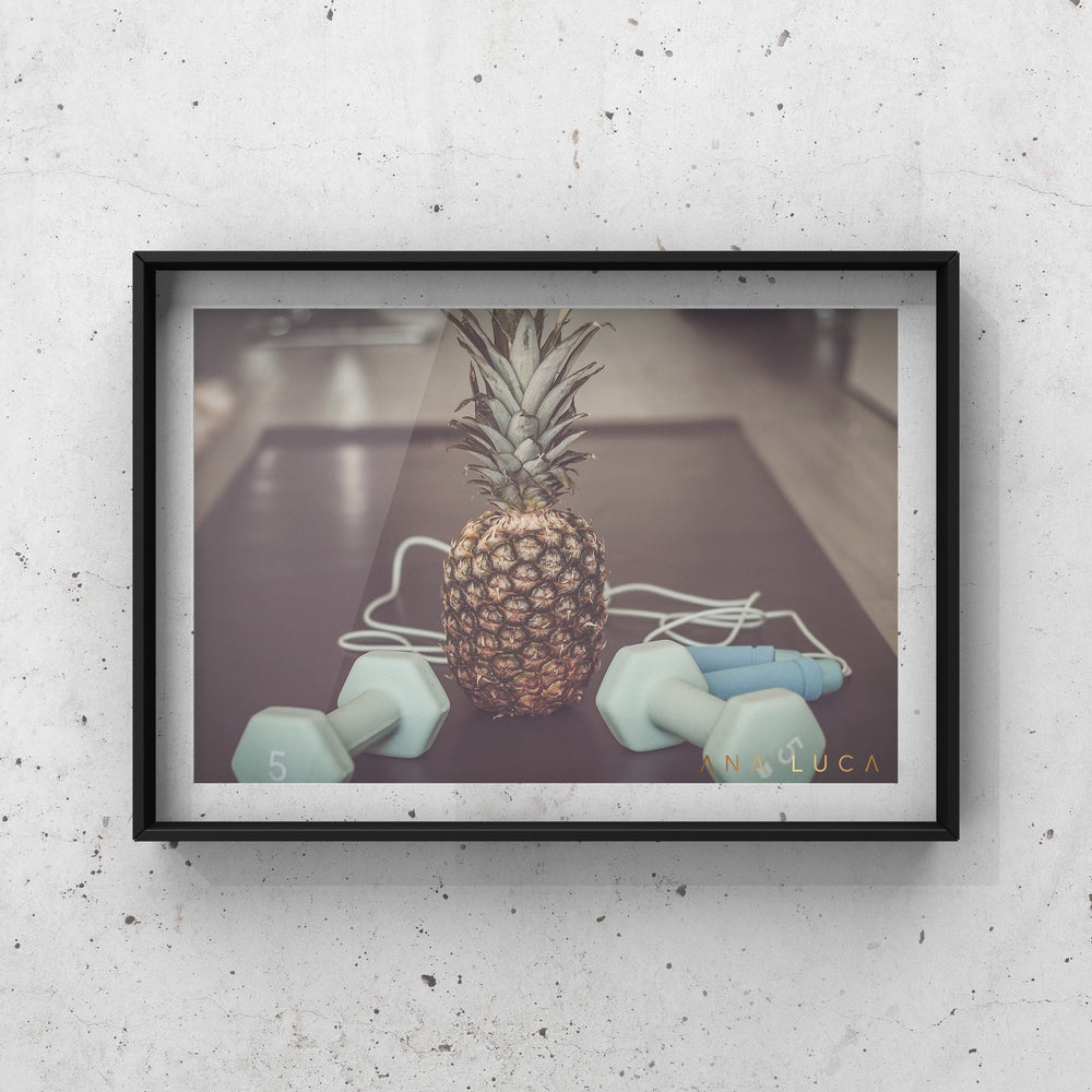 Pineapple Working Out Art by Ana Luca