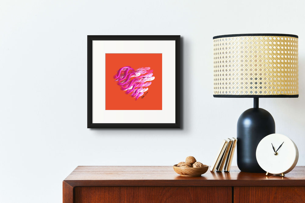 Pink Pearl  (on Orange) 12"X12" Open Edition Print