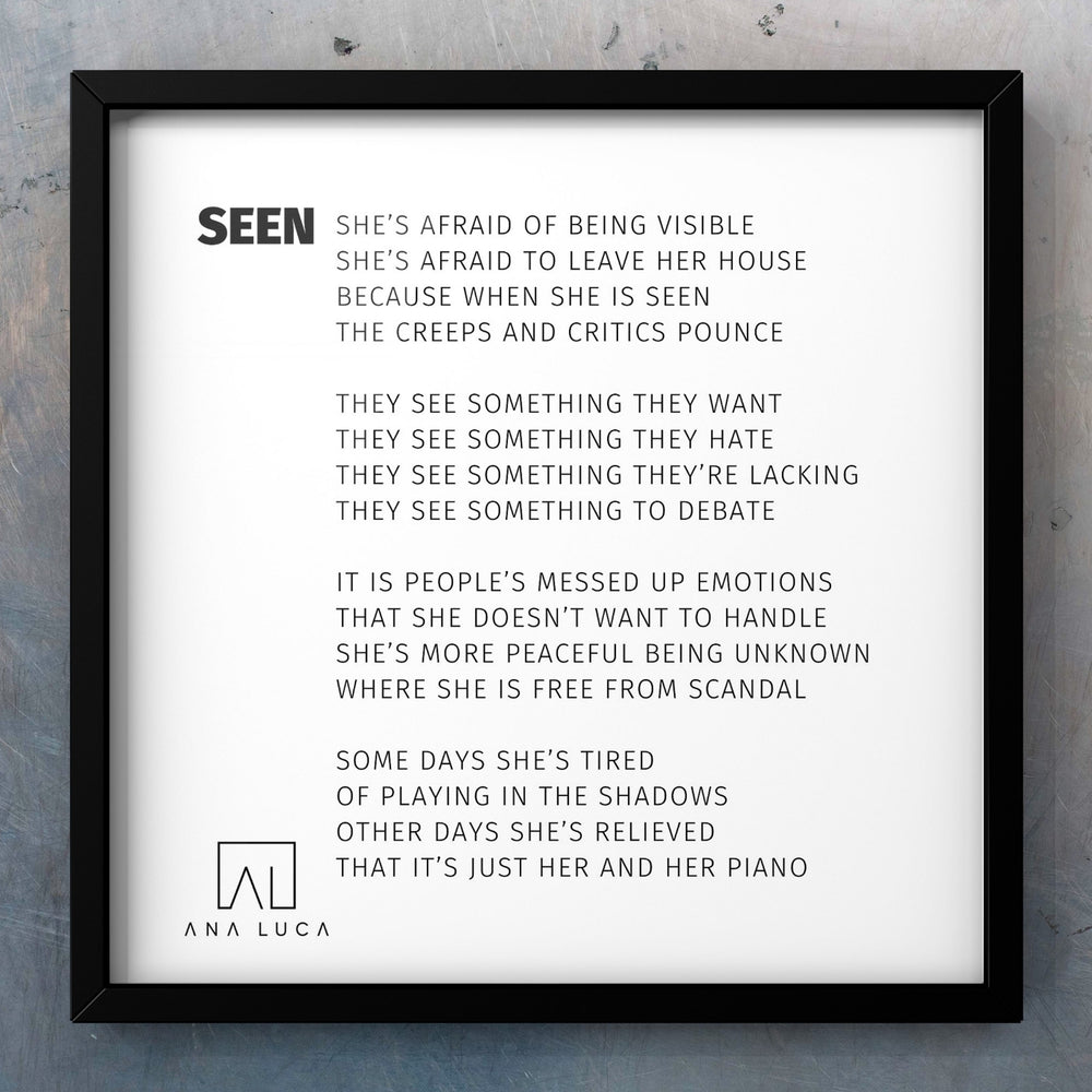 Seen Poetry by Ana Luca