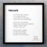 Too Late Poetry by Ana Luca