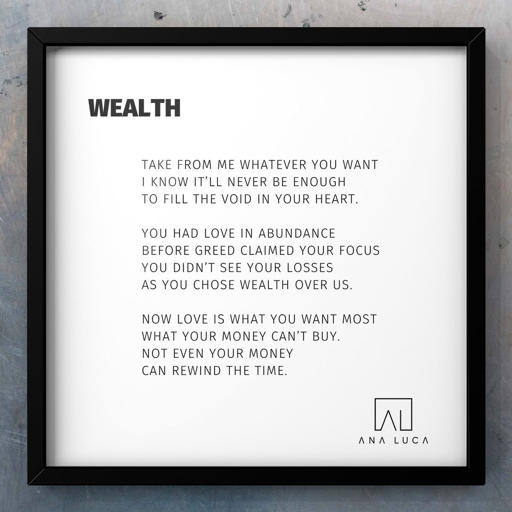 Wealth Poetry by Ana Luca