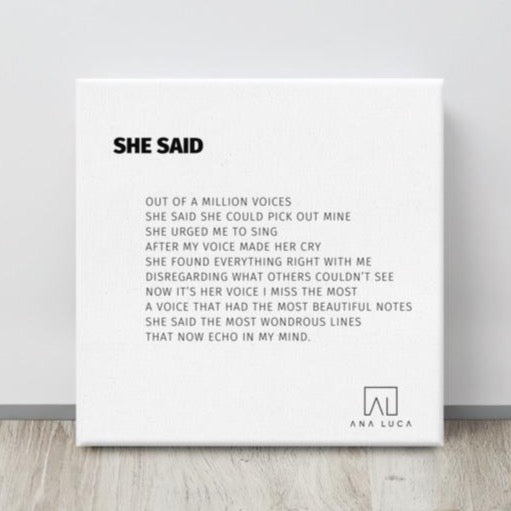 She Said Poetry by Ana Luca