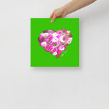 Pink Diamond (on Green) 12"X12" Open Edition Print
