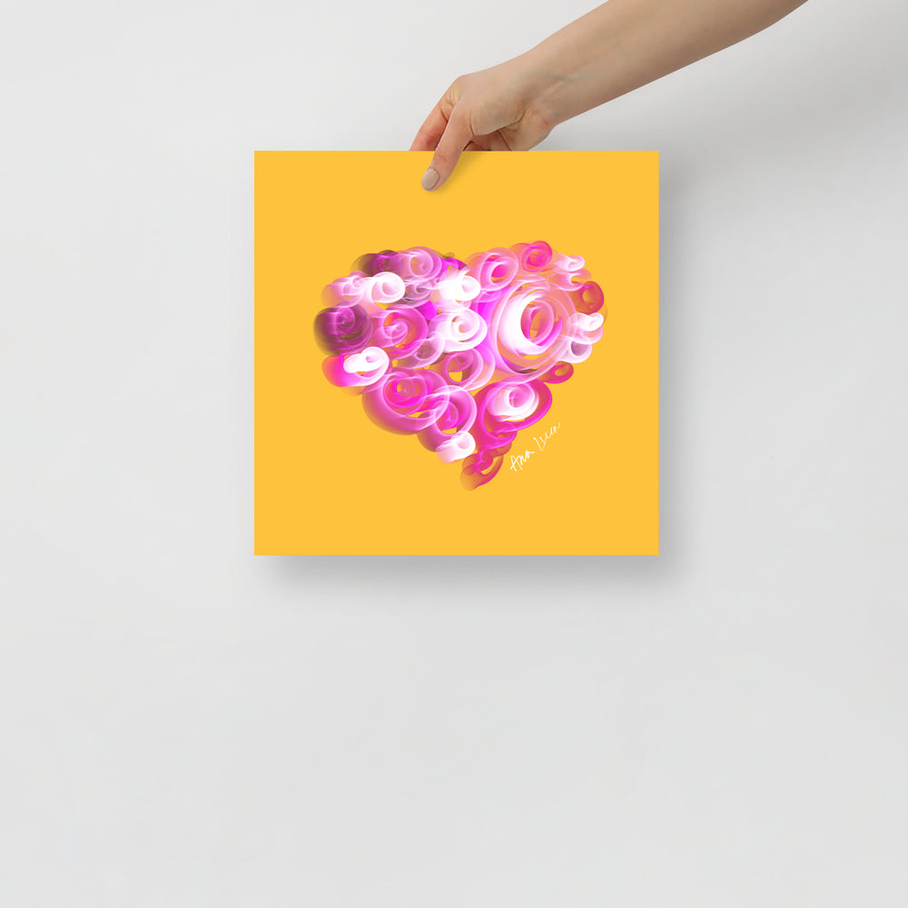 Pink Diamond (on Yellow) 12"X12" Open Edition Print