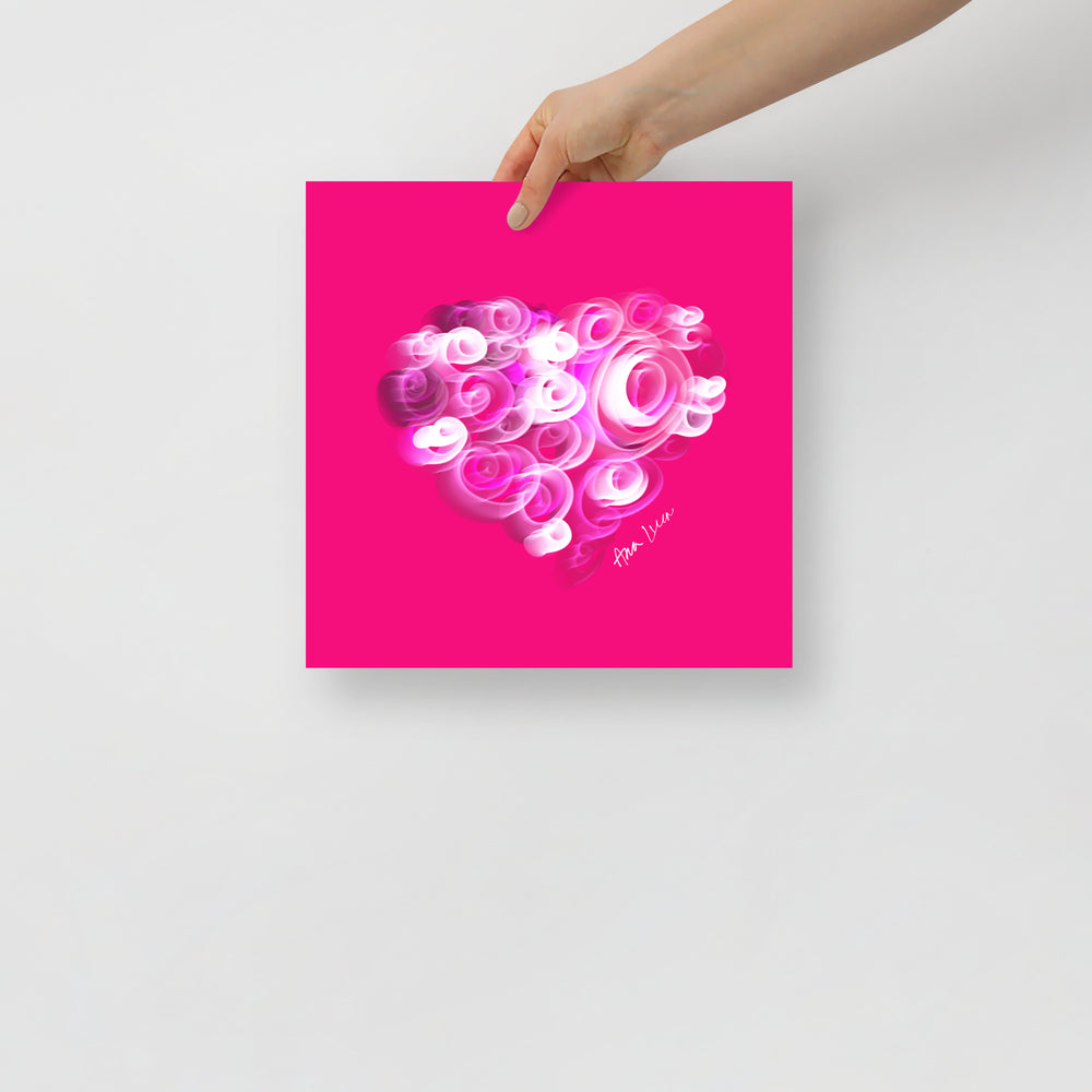 Pink Diamond (on Red) 12"X12" Open Edition Print