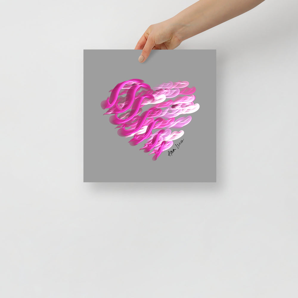 Pink Pearl (on Silver) 12"X12" Open Edition Print