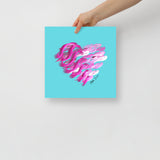 Pink Pearl (on Blue) 12"X12" Open Edition Print