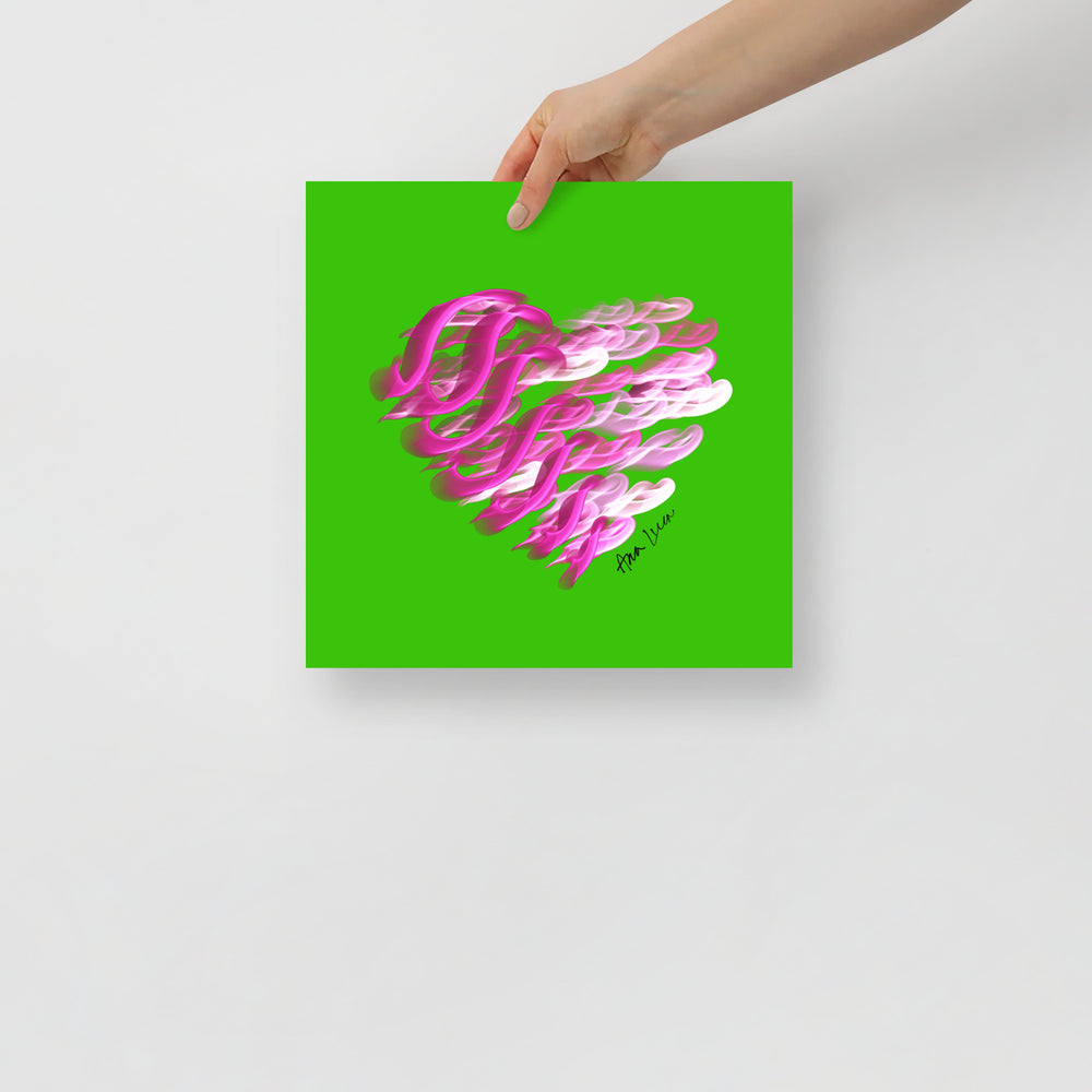 Pink Pearl (on Green) 12"X12" Open Edition Print