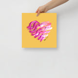 Pink Pearl (on Yellow) 12"X12" Open Edition Print