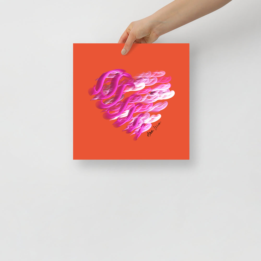 Pink Pearl  (on Orange) 12"X12" Open Edition Print