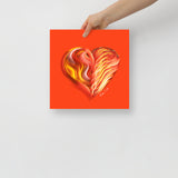 Ruby Red (on Orange) 12"X12" Open Edition Print