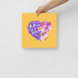 Tanzanite Purple (on Yellow) 12"X12" Open Edition Print