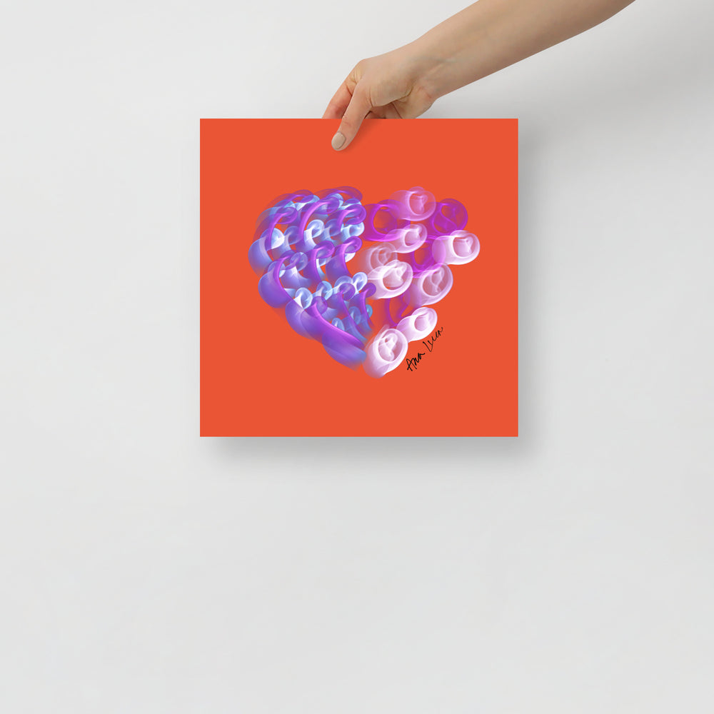 Tanzanite Purple (on Orange) 12"X12" Open Edition Print