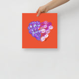 Tanzanite Purple (on Orange) 12"X12" Open Edition Print