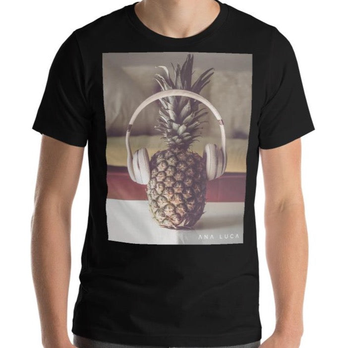 Pineapple Listening To Music Unisex Premium T-Shirt