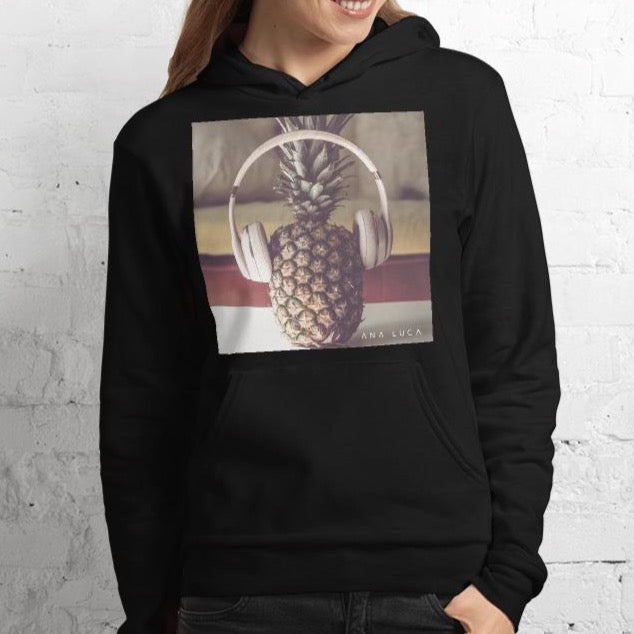 Pineapple Listening To Music Unisex Premium Hoodie