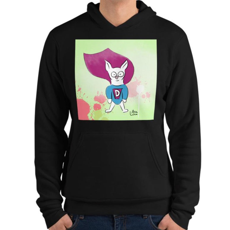 Little Dog With Big D Energy Unisex Premium Hoodie by Ana Luca