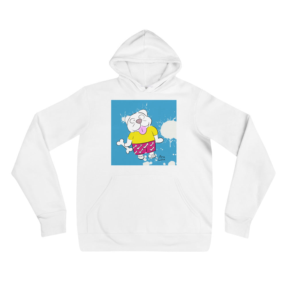 Dog With Happy Bone Unisex Premium Hoodie by Ana Luca