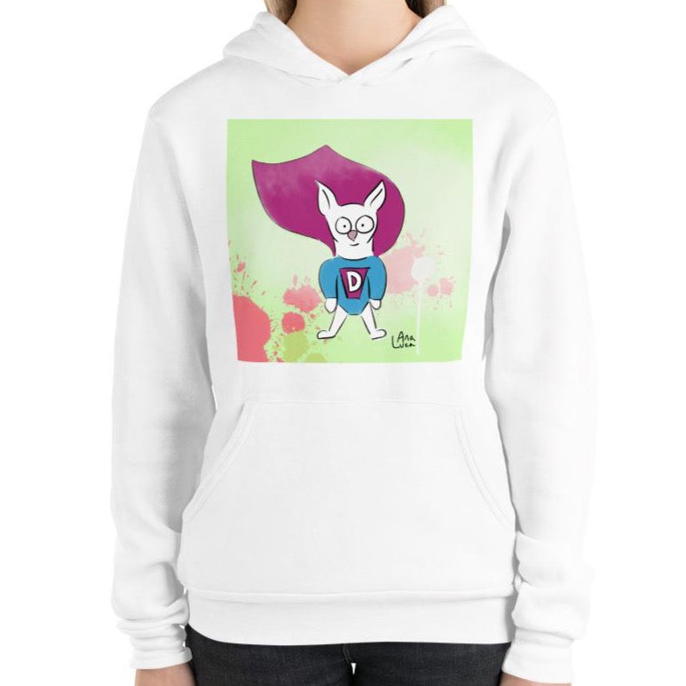 Little Dog With Big D Energy Unisex Premium Hoodie by Ana Luca