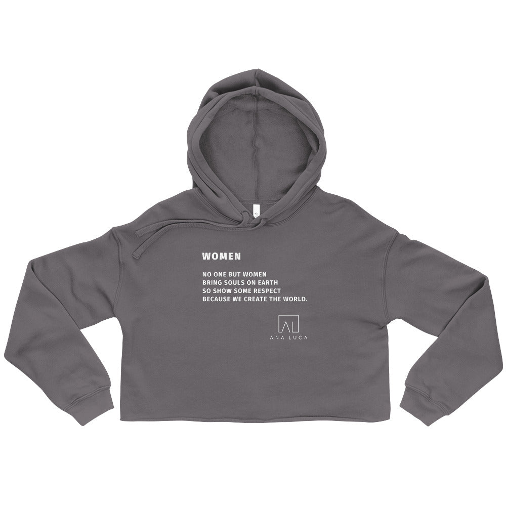 'Women' Women's Cropped Hoodie by Ana Luca