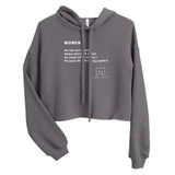 'Women' Women's Cropped Hoodie by Ana Luca