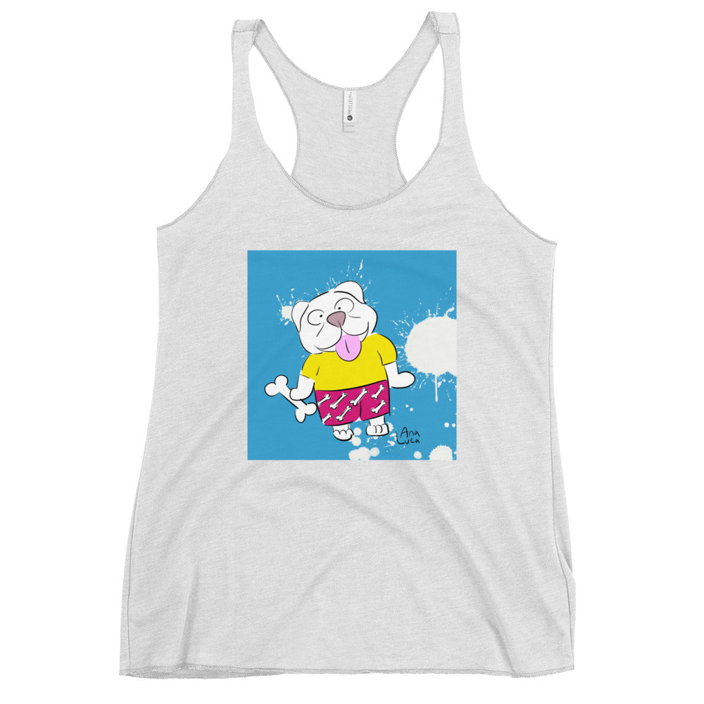 Dog With Happy Bone Women's Premium Tank Top